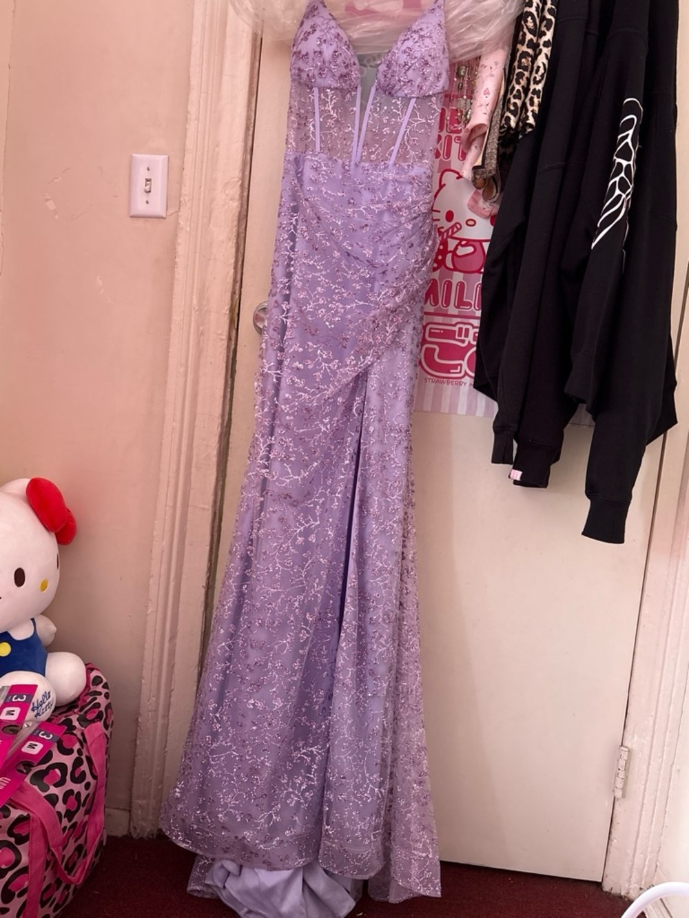 Lavender Sequin Evening Gown - Elegant Women's Dress